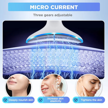 Neck Face Firming Removal Tool, Neck Beauty Device with 3 Massage Modes,Double Chin Reducer Skin Rejuvenation Neck Face Lift Beauty Device for Skin Care