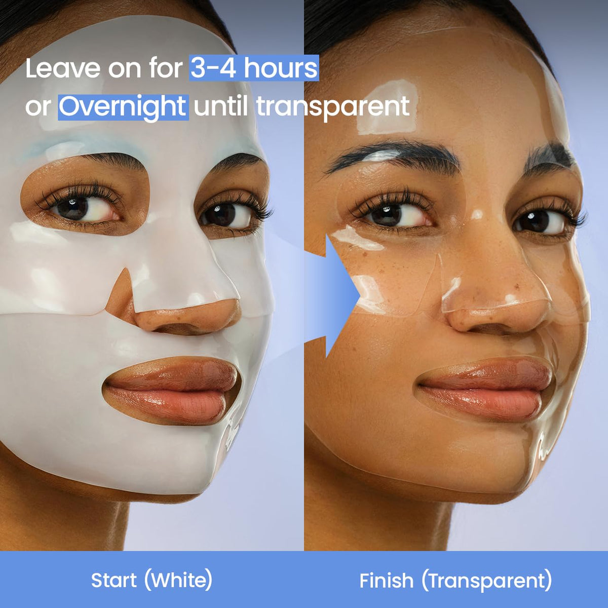 Hydro Cera-Nol Real Deep Mask, Hydrating Overnight Hydrogel Face Mask, Moisturizing, Redness Reducing, Quick Soothing, after Sun Care, Sunburn Relief, Korean Skin Care |1.19Oz(34G) X4Ea