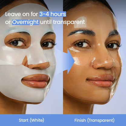 Hydro Cera-Nol Real Deep Mask, Hydrating Overnight Hydrogel Face Mask, Moisturizing, Redness Reducing, Quick Soothing, after Sun Care, Sunburn Relief, Korean Skin Care |1.19Oz(34G) X4Ea