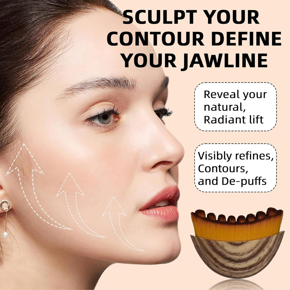 2 PCS Lymphatic Contour Face Brush for Sculpting – Anti-Puffiness, Detox & Lift, Boosts Skin Glow & Skincare Absorption (2 Pcs Contour Face Brush)