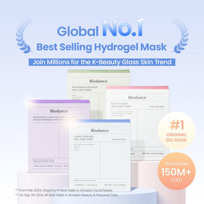 Hydro Cera-Nol Real Deep Mask, Hydrating Overnight Hydrogel Face Mask, Moisturizing, Redness Reducing, Quick Soothing, after Sun Care, Sunburn Relief, Korean Skin Care |1.19Oz(34G) X4Ea