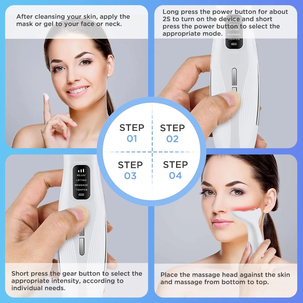 Neck Face Firming Removal Tool, Neck Beauty Device with 3 Massage Modes,Double Chin Reducer Skin Rejuvenation Neck Face Lift Beauty Device for Skin Care