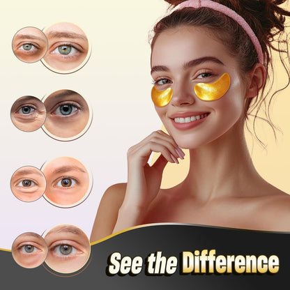 24K Gold under Eye Patches - 60 Pack Eye Masks